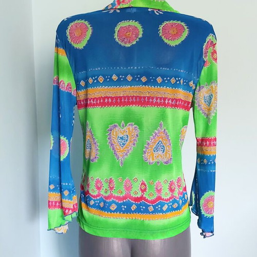 Riders mesh stretch women's shirt, multicolor, sizes L to XXL