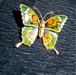  Καρφίτσα πράσινη πεταλούδα με σχέδιο ρητήνης (Ανοιξιάτικο στυλ)