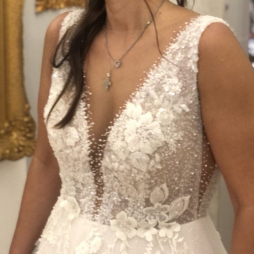 Wedding dress handmade used, white, size S / 36 / 8
