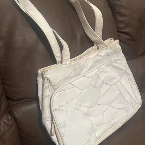 Leather purse used, white handbag