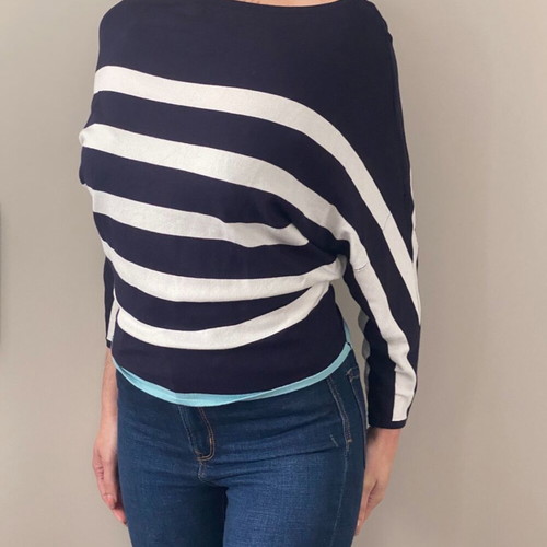Orsay navy batwing blouse like new, size S