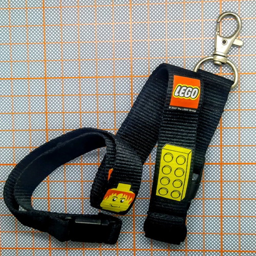 Lego lanyard rare new, black with multicolor designs