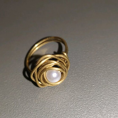 Ring new handmade from brass gold-colored