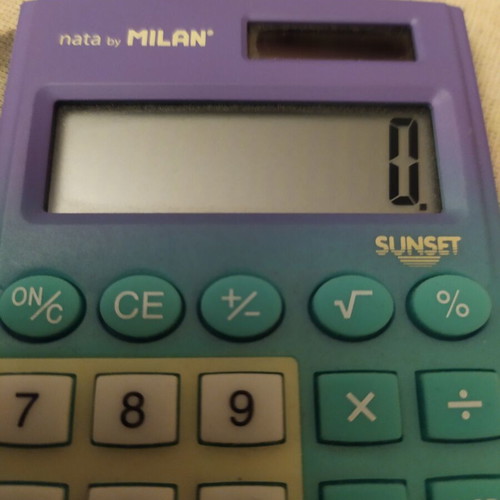 Milan Sunset pocket calculator, 8 digits