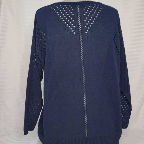 M&S Collection Navy Open-Knit Jumper like new, size UK 14