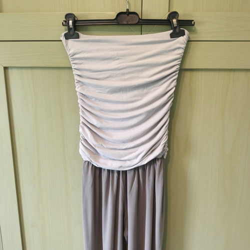 Raxevsky Strapless Jumpsuit like new, gray, elastic fabric