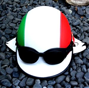 Κράνος από υπόλοιπο  - Ρετρό κράνος jokey helmet με τα χρώματα της Ιταλικής σημαίας