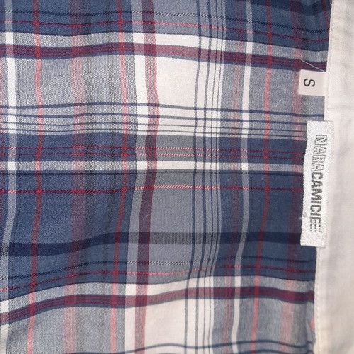 NARA CAMICIE women's plaid shirt used, white-blue-red