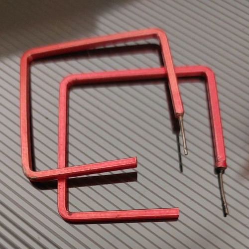 Square earrings used, missing fasteners