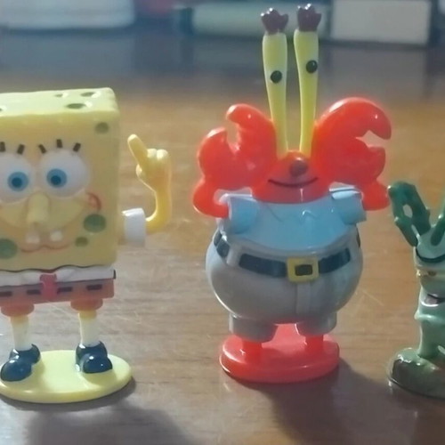 SpongeBob collectible figures used, set of 3, over 20 years old