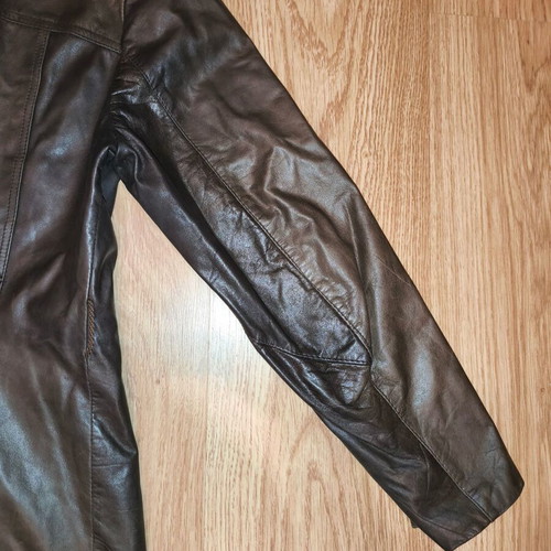 Fredrikson Jyväskylä Vintage Genuine Leather Jacket Dark Brown EU 36 like new