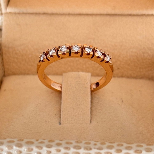 Half-Eternity Ring Rose Gold K18 with Diamonds like new