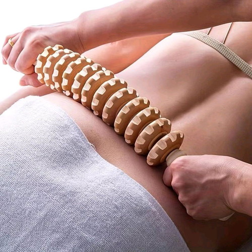 Wooden body massager with 12 rollers new