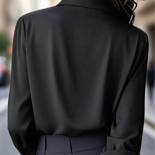 Shein women's black shirt new, fitted, long sleeve