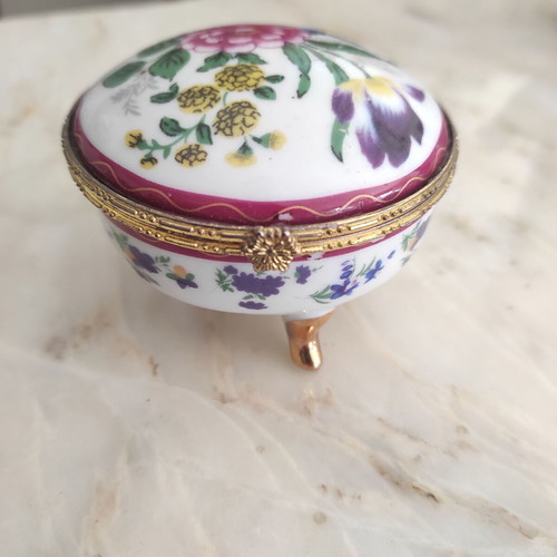 Vintage Limoge porcelain jewelry box used