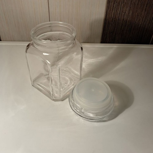 Glass Storage Jar 600ml with Airtight Plastic Seal Lid