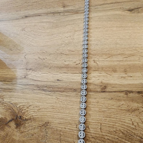 Crystal smiley face tennis chain necklace like new, silver