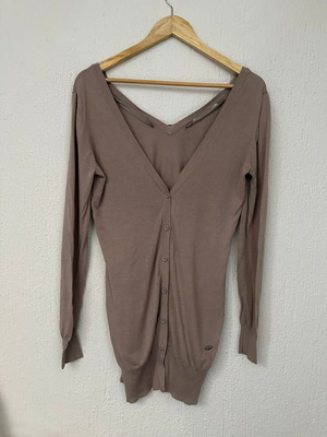 Gaudi cardigan with silk bow like new, size S, beige
