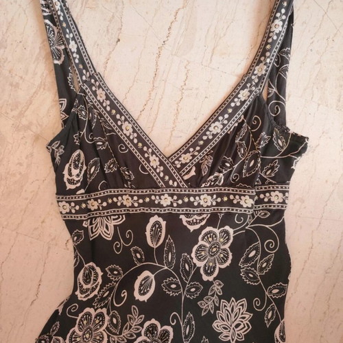Joie silk embroidered dress S/M new, black and white