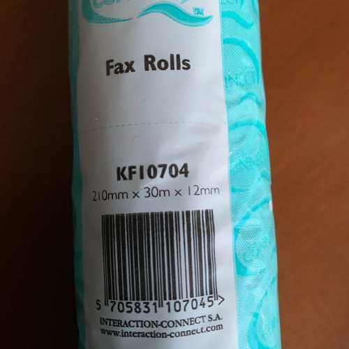Thermal fax roll new, 210mm x 30 meters