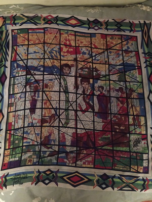 Vintage silk scarf by Afewerk Tekle 1986