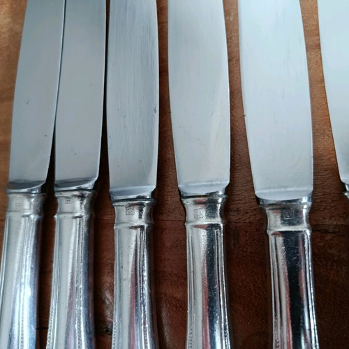 Nissiotis Solingen set of 6 silver-plated knives, stamp 90
