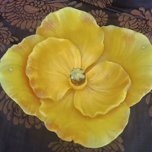 Large flower candle like new, decorative 28x12 cm