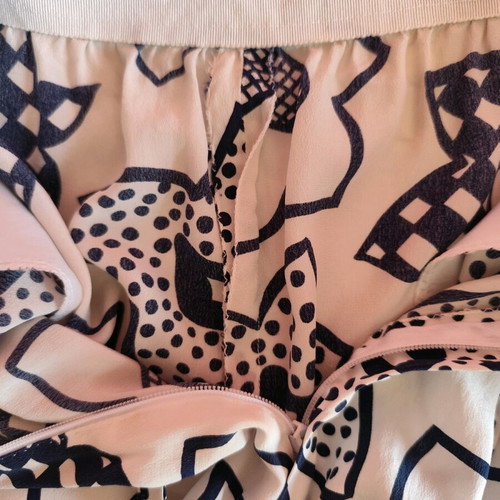Vintage handmade silk shorts 80s, like new, white and blue