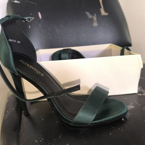 Green heeled sandals size 39