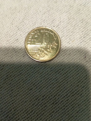 Collectible 20 Drachma Coin 1990 Like New, Dionysios Solomos