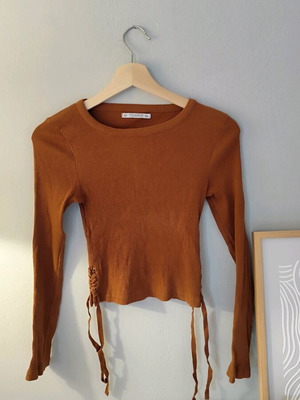 Bershka blouse brown new with side cords size M