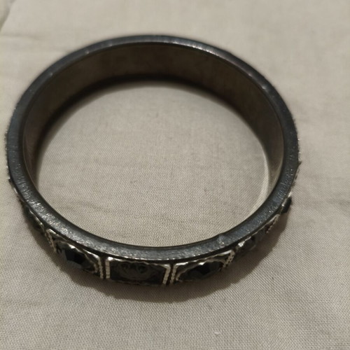 Vintage women's bracelet Byzantine boho style like new, black enamel