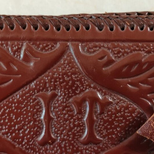 Handmade leather wallet vintage style like new, brown