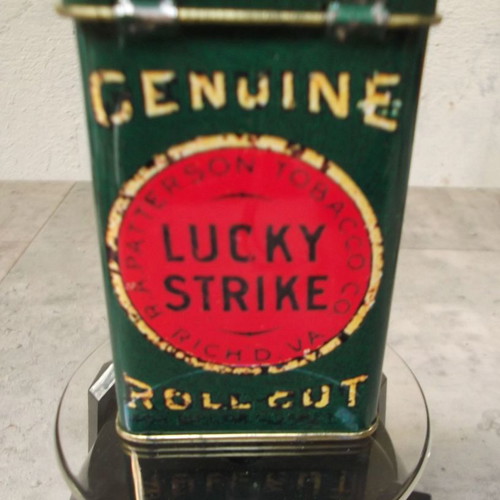 Metal Lucky Strike aluminum tobacco tin 1990s used