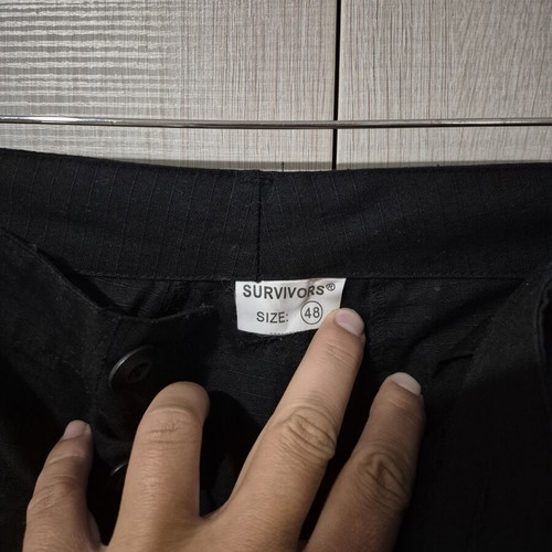 Survivors Cargo Rip Stop Pants like new, black, waist 48 cm