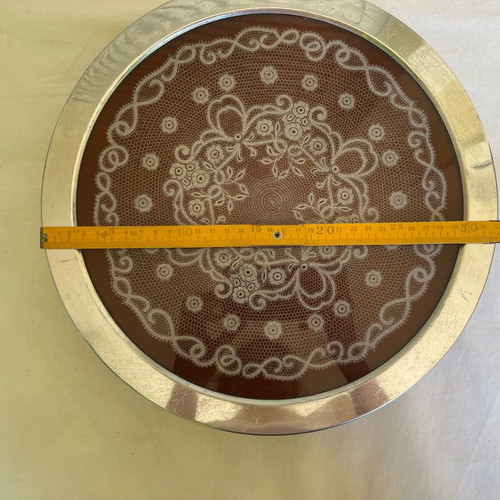 Cake stand and tin box set used with lace design