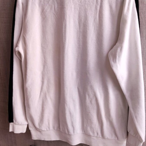 Vinyl velvet cardigan new, white, size Large