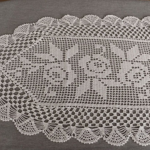 Set of 3 handmade crochet doilies with filet pattern, new