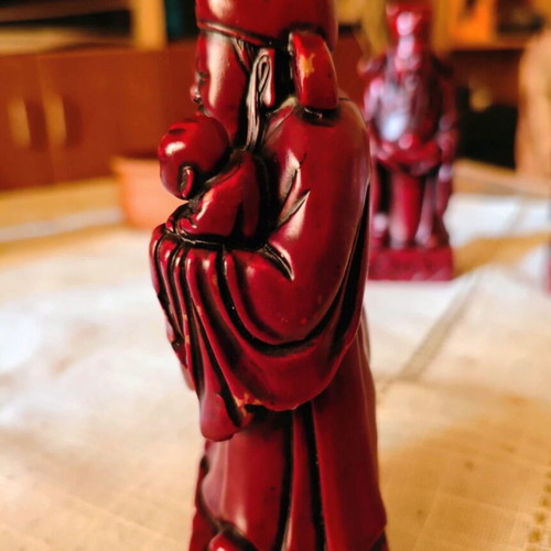 Vintage Alabaster Figurines Made in Taiwan, 13 cm Each