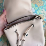 Bag to Bag beige backpack bag, faux leather and woven