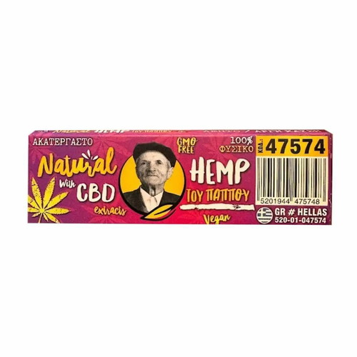 Tsigaroharto tou Pappou CBD Hemp thin rolling paper new, 60 leaves
