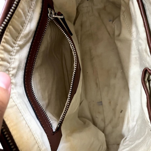 Tommy Hilfiger Monogram Jacquard Canvas Shoulder Bag used, beige/brown