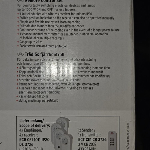 Set of 4 remote control sockets new