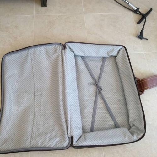 Vintage suitcase from France used with luxury waterproof fabric and leather
