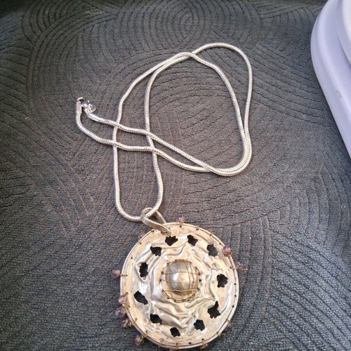 Silver handmade pendant necklace 80cm like new