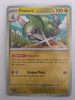 Pokemon Fraxure Common Card new condition
