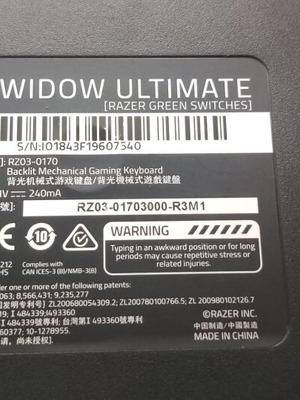 Razer BlackWidow Ultimate 2016 μεταχειρισμένο μηχανικό πληκτρολόγιο
