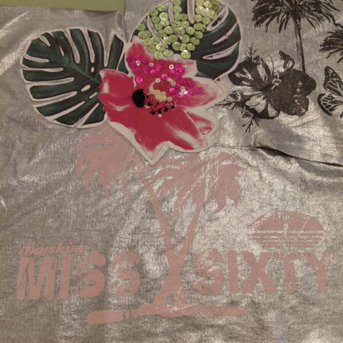 Miss Sixty Y2K Silver Metallic Halter Top like new, size S