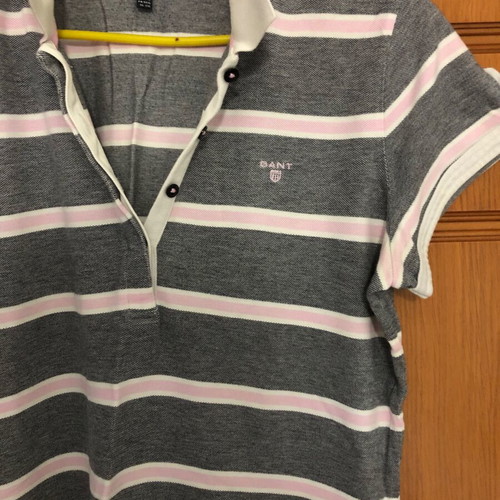 GANT Womens Polo shirt like new, gray and pink, XXL