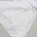 High-waisted bikini bottom, white, draped waistband